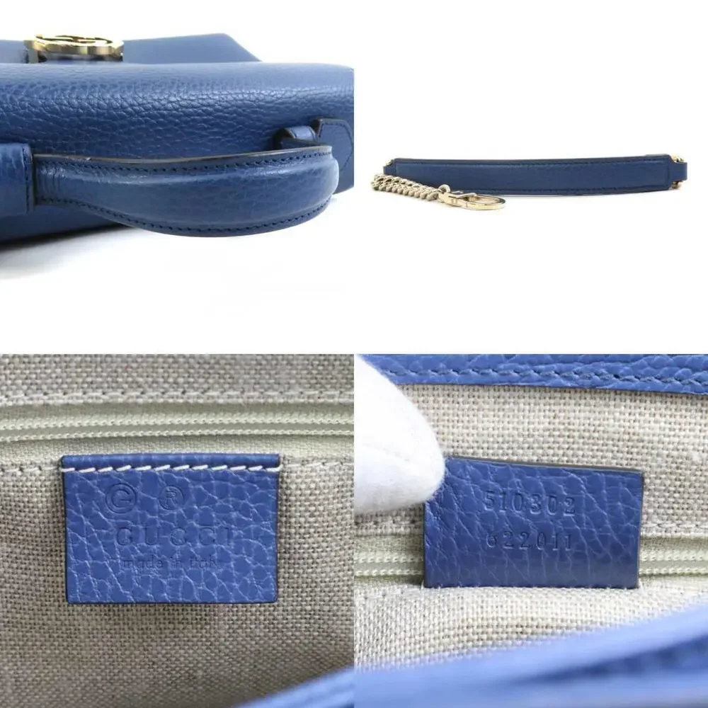 GUCCI Blue Leather Shoulder Bag - Picture 5 of 5